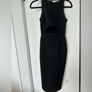 ASOS black midi cut out dress
